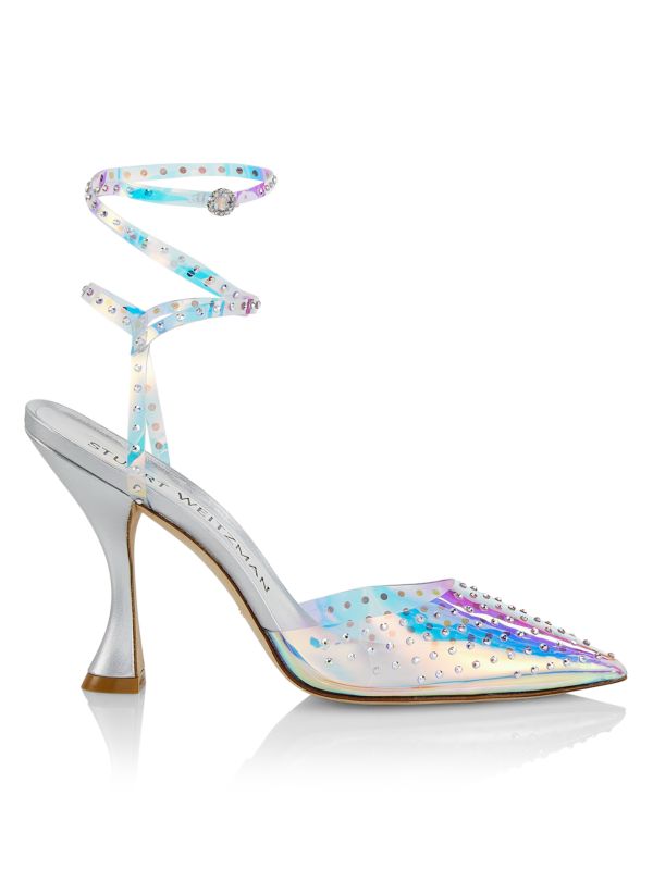 Stuart Weitzman Glam X Curve Embellished Wrap Pumps